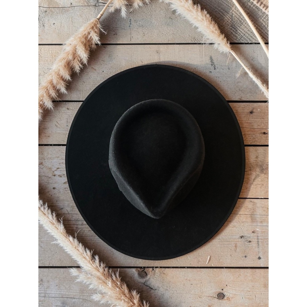 NEW Lack of Color Noir Rancher Hat Black Wool Fedora Western Size Medium Boho - Picture 3 of 16